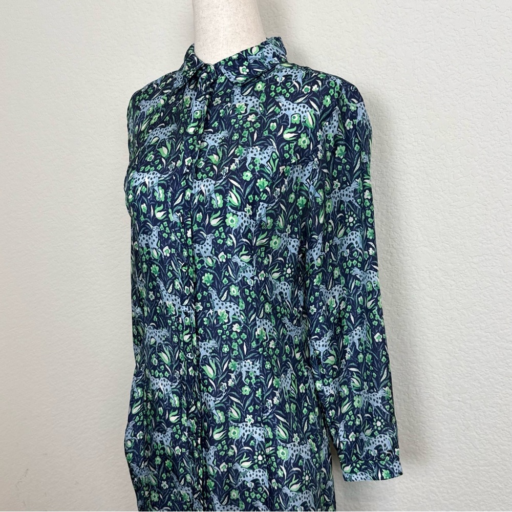 J. Crew Button-front midi dress‎ in fauna floral - Picture 7 of 13